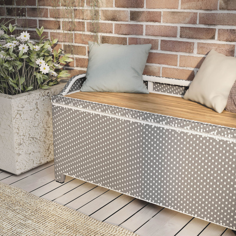 Lark Manor™ Angelah Tides Wicker Storage Bench & Reviews | Wayfair